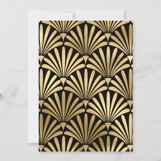 Roaring 20s Art Deco Black | Goud 40e verjaardag Kaart (Achterkant)