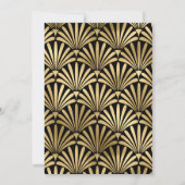 Roaring 20s Art Deco Black | Gouden 50e verjaardag Kaart (Achterkant)