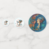 Roaring 20's Art Deco Blauw Confetti (Voorkanten)