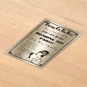 Roaring 20s art deco flapper girl acryl uitnodigingen (Laagn)