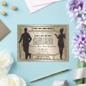 Roaring 20s art deco flapper girl en gangster acryl uitnodigingen (Insitu (Huwelijk))