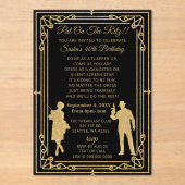 Roaring 20s art deco flapper girl en gangster acryl uitnodigingen (Voorkant)