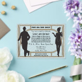 Roaring 20s art deco flapper girl en gangster acryl uitnodigingen (Insitu (Huwelijk))
