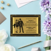 Roaring 20s art deco flapper girl en gangster acryl uitnodigingen (Insitu (Huwelijk))