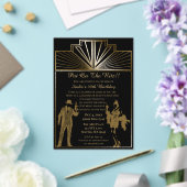 Roaring 20s art deco flapper girl en gangster acryl uitnodigingen (Insitu (Huwelijk))