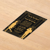 Roaring 20s art deco flapper girl en gangster acryl uitnodigingen (Laagn)