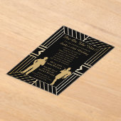 Roaring 20s art deco flapper girl en gangster acryl uitnodigingen (Laagn)