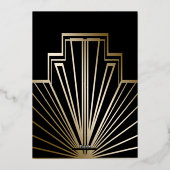 Roaring 20s art deco flapper girl en gangster folie uitnodiging (Achterkant)