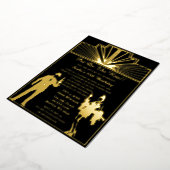Roaring 20s art deco flapper girl en gangster folie uitnodiging (Gedraaid)