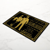 Roaring 20s art deco flapper girl en gangster folie uitnodiging (Gedraaid)