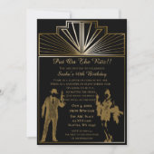 Roaring 20s art deco flapper girl en gangster kaart (Voorkant)