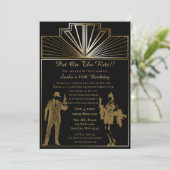 Roaring 20s art deco flapper girl en gangster kaart (Staand voorkant)