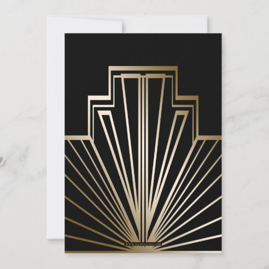 Roaring 20s art deco flapper girl en gangster kaart (Achterkant)