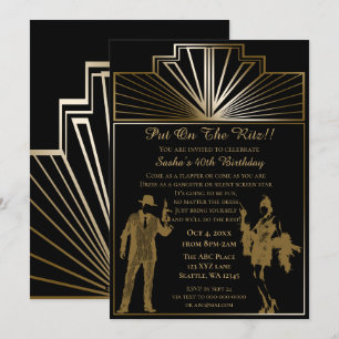 Roaring 20s art deco flapper girl en gangster kaart