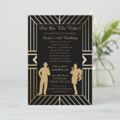 Roaring 20s art deco flapper girl en gangster kaart (Staand voorkant)