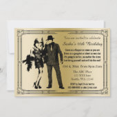 Roaring 20s art deco flapper girl en gangster kaart (Voorkant)