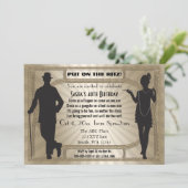 Roaring 20s art deco flapper girl en gangster kaart (Staand voorkant)