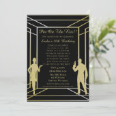 Roaring 20s art deco flapper girl en gangster kaart (Staand voorkant)