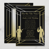 Roaring 20s art deco flapper girl en gangster kaart (Voorkant / Achterkant)