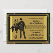 Roaring 20s art deco flapper girl en gangster kaart (Voorkant)