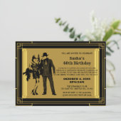 Roaring 20s art deco flapper girl en gangster kaart (Staand voorkant)