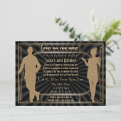 Roaring 20s art deco flapper girl en gangster kaart (Staand voorkant)