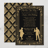 Roaring 20s art deco flapper girl en gangster kaart (Voorkant / Achterkant)