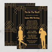 Roaring 20s art deco flapper girl en gangster kaart (Voorkant / Achterkant)