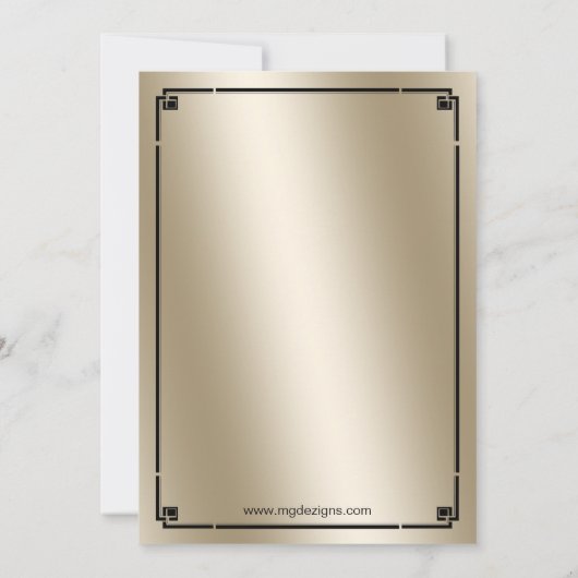 Roaring 20s art deco flapper girl uitnodiging (Achterkant)