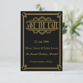 Roaring 20's Art Deco Gatsby Save The Date (Staand voorkant)