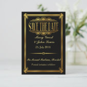 Roaring 20's Art Deco Gatsby Save The Date (Staand voorkant)