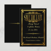 Roaring 20's Art Deco Gatsby Save The Date (Voorkant / Achterkant)