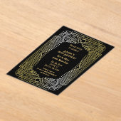 Roaring 20s art deco grote gatsby verjaardag acryl uitnodigingen (Laagn)