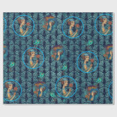 Roaring 20's Art Deco Lady in Blauw Cadeaupapier (Vlak)
