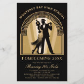 Roaring 20s Art Deco Prom Homecoming School Gala Flyer (Voorkant)