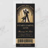 Roaring 20s Art Deco Prom Homecoming School Ticket Kaart (Voorkant)