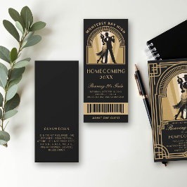 Roaring 20s Art Deco Prom Homecoming School Ticket Kaart