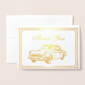 Roaring 20s art deco Retro Car Dank u Folie Kaarten (Voorkant met envelop)