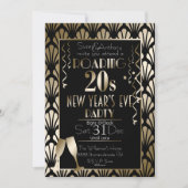 Roaring 20s Art Deco Retro Gouden Oudejaarsavond Kaart (Voorkant)