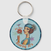Roaring 20's Art Deco Stijl in Blauw Sleutelhanger (Voorkant)