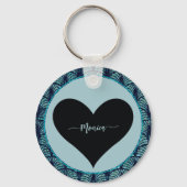 Roaring 20's Art Deco Stijl in Blauw Sleutelhanger (Achterkant)