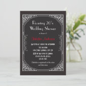 Roaring 20s Black - Uitnodiging voor de huwelijksd (Staand voorkant)