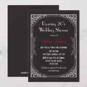 Roaring 20s Black - Uitnodiging voor de huwelijksd (Voorkant / Achterkant)