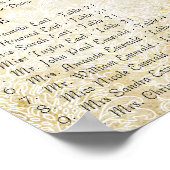 Roaring 20s Damask Peacock Gold Seating Chart Poster (Hoek)