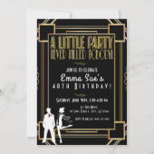 Roaring 20's Flapper Feest Verjaardagsuitnodiging Kaart (Voorkant)