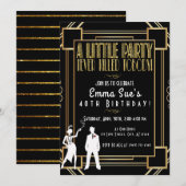 Roaring 20's Flapper Feest Verjaardagsuitnodiging Kaart (Voorkant / Achterkant)