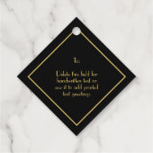 Roaring 20s Flapper Gatsby Dank u Zwart Goud Bedankjes Labels (Achterkant)