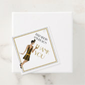 Roaring 20s Flapper Gatsby Dank u Zwart Goud Bedankjes Labels (In situ)