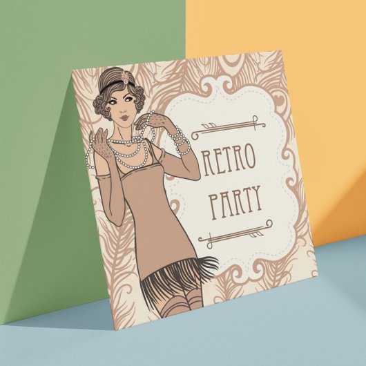 Roaring 20's Flapper Girl Retro Party Kaart