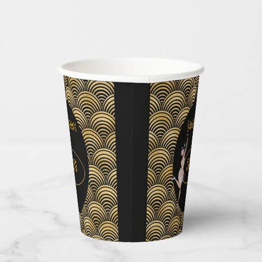 Roaring 20's Flapper Twenties Great Gatsby 1920 Papieren Bekers (Rechts)